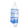 Keenso Drying Net Rack, Foldable 4 Layers Mesh Hanging Drying Rack Basket Holder Camping Drying Net Zipper Opening Mesh Netting Blue Fishing net view 3