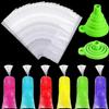 Boao 240 Pieces Ice Lolly Bags Disposable Ice Lolly Mold Plastic Candy Freeze Pop Bags with Silicone Funnel for Making Yogurt Candy (2 x 12 Inch) view 1