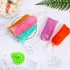 Boao 240 Pieces Ice Lolly Bags Disposable Ice Lolly Mold Plastic Candy Freeze Pop Bags with Silicone Funnel for Making Yogurt Candy (2 x 12 Inch) view 2