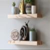 Urban Legacy Modern Hardwood Floating Accent Shelves | Set of 2 | Wormy Maple | Furniture Grade Clear Coat | Amish Handcrafted, Lancaster, PA (48" x 7" x 2") view 3