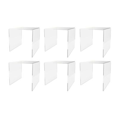 Marketing Holders 6 Pack Clear Acrylic Riser Display Stand 7" Square Products Platform Retail Products Showcase Plexiglass Counter or Tabletop Decor One Piece Pedestal
