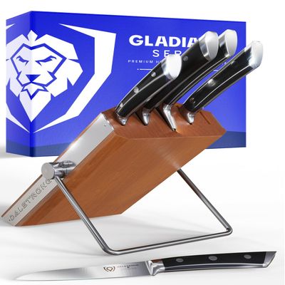 Dalstrong Knife Block Set - 5 Piece - Gladiator Series - with Modular, Multi-Level Block - German High Carbon Steel - Premium ABS Black Handles - NSF Certified