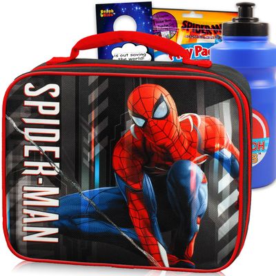 Spiderman Lunchbox for Boys Bundle w/Insulated Lunch Bag + More
