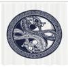 Ambesonne Celtic Dragon Shower Curtain, Mystic Yin Yang Creatures in Round Frame, Cloth Fabric Bathroom Decor Set with Hooks, 69" W x 84" L, Violet Blue Off White view 2