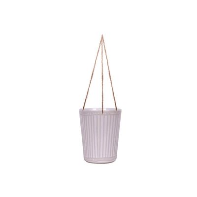 Blue Sky Ceramic Hanging Angelo Stripe 5'' Flower Pot, Multi Color