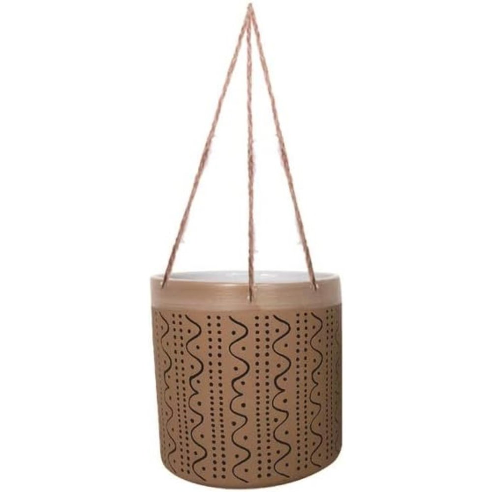 Blue Sky Ceramic Hanging Majestic 5" Flower Pot, Multi Color