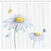 Ambesonne Dragonfly Shower Curtain, Chamomiles Moths Dragonflies Refreshing Nature Template Soft Colors Art, Cloth Fabric Bathroom Decor Set with Hooks, 69" W x 75" L, Yellow White view 2