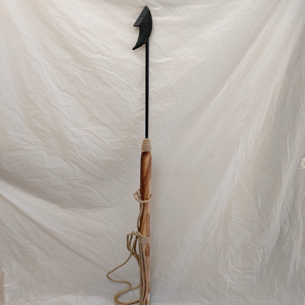 DRH Steel Tipped Harpoon - Distressed Solid Wood Nautical Decor - Fishing Spear with Metal Rod - Perfect Decorative Fishing Harpoon Spear Gift for Sailors (Tipped Fishing Harpoon)