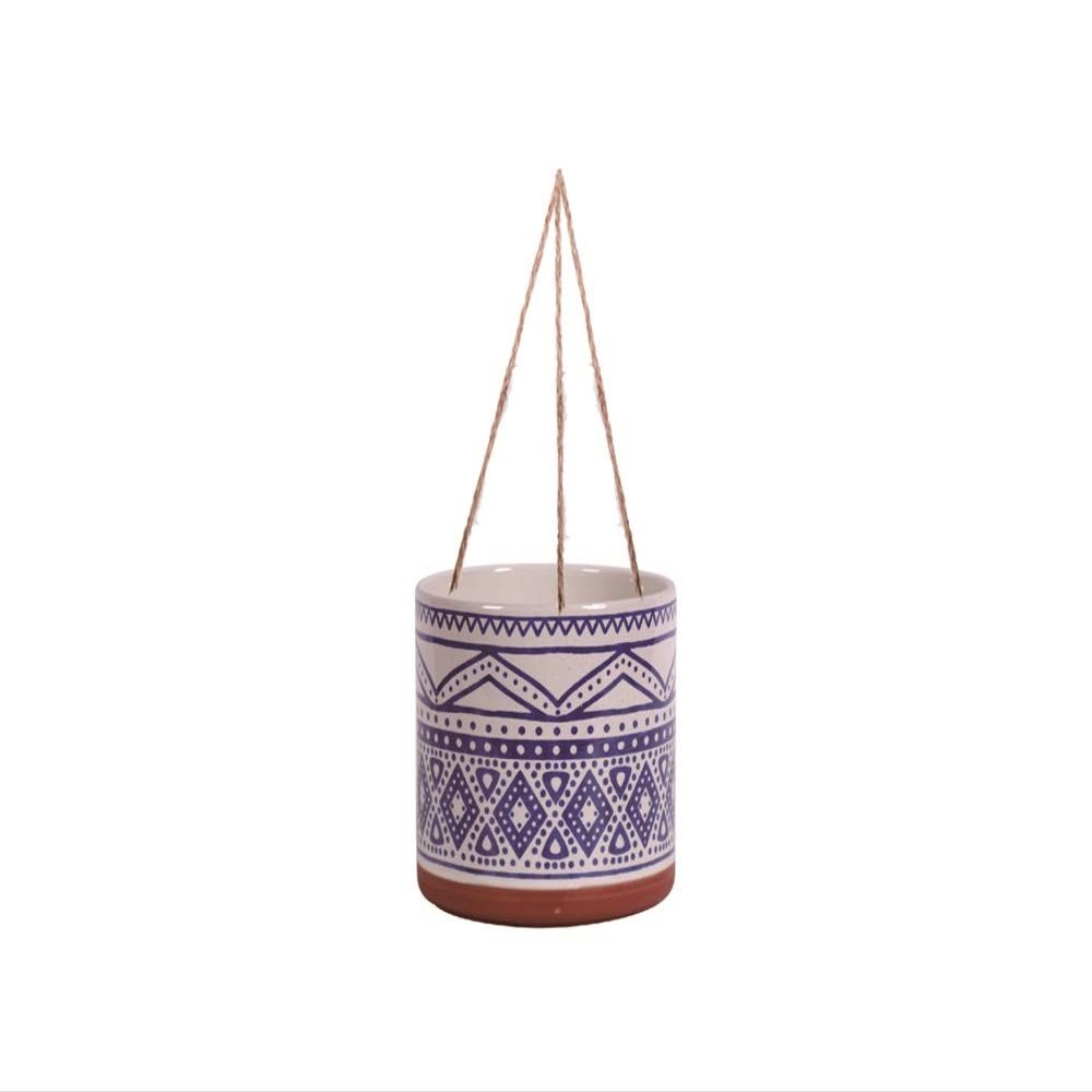 Blue Sky Ceramic Hanging Darlington 6.5'' Flower Pot, Multi Color