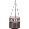 Blue Sky Clayworks Hanging Currumba 5" Flower Pot, Moonlit Folk Pattern Aloft, Indoor, Ceramic Planter view 1