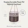 Blue Sky Clayworks Hanging Currumba 5" Flower Pot, Moonlit Folk Pattern Aloft, Indoor, Ceramic Planter view 2