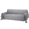 Rose Home Fashion Geometrical Throw Sofa Cover Blanket, Washable Couch Covers for 3 Cushion Couch Sofa Pet Friendly, Furniture Protector for Dogs (Large, Light Grey) view 1
