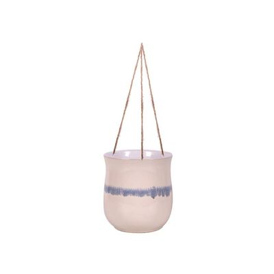 Blue Sky Ceramic Hanging Franswa Reactive 6.5'' Flower Pot, Multi Color