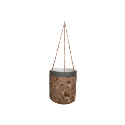 Blue Sky Ceramic Hanging Cranston 5" Flower Pot, Multi Color