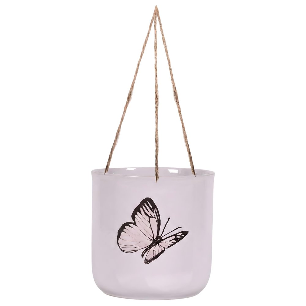 Blue Sky Ceramic Hanging Lilyanna Butterfly 6.5" Flower Pot