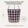 Blue Sky Ceramic Hanging Check 5'' Flower Pot, Multi Color view 3