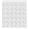 Ambesonne Sea Shells Shower Curtain, Hand Drawn Monochrome Nautical Elements Helm Anchor Starfish Design, Cloth Fabric Bathroom Decor Set with Hooks, 69" W x 70" L, White and Charcoal Grey view 2