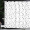 Ambesonne Sea Shells Shower Curtain, Hand Drawn Monochrome Nautical Elements Helm Anchor Starfish Design, Cloth Fabric Bathroom Decor Set with Hooks, 69" W x 70" L, White and Charcoal Grey view 3