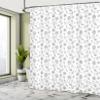 Ambesonne Sea Shells Shower Curtain, Hand Drawn Monochrome Nautical Elements Helm Anchor Starfish Design, Cloth Fabric Bathroom Decor Set with Hooks, 69" W x 70" L, White and Charcoal Grey view 4