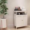 RASOO Bathroom Storage Cabinet White Freestanding Organizer Cabinet for Bathroom, Living Room (2 Doors and one Adjustable Shelf) view 2