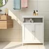 RASOO Bathroom Storage Cabinet White Freestanding Organizer Cabinet for Bathroom, Living Room (2 Doors and one Adjustable Shelf) view 4