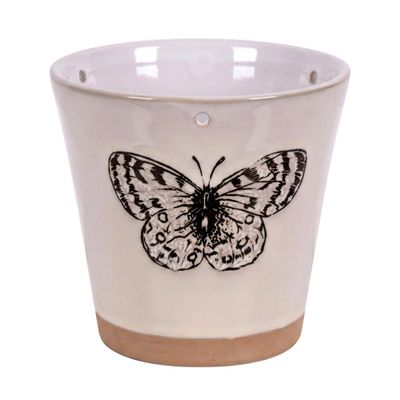 Blue Sky Ceramic Hanging Bella Butterfly 6.5" Flower Pot, Multi Color