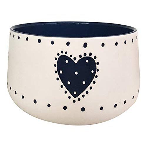 Blue Sky Ceramic Country Heart 7'' Flower Pot, Multi Color