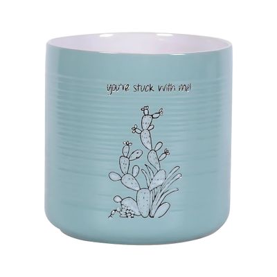 Blue Sky Ceramic Sanora Cactus 5'' Flower Pot, Multi Color