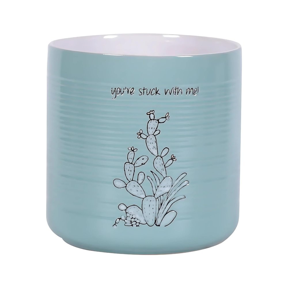 Blue Sky Ceramic Sanora Cactus 5'' Flower Pot, Multi Color