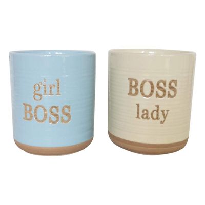 Blue Sky Ceramic Boss Planters 5'', 2 Asst, Multi Color
