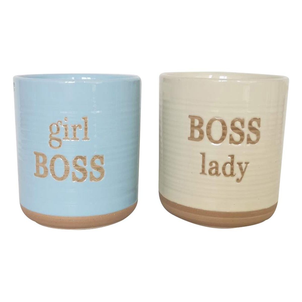 Blue Sky Ceramic Boss Planters 5'', 2 Asst, Multi Color