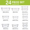 24-Piece Glass Food Storage Containers with Upgraded Snap Locking Lids,Glass Meal Prep Containers Set - Airtight Lunch Containers, Microwave, Oven, Freezer and Dishwasher,White view 2