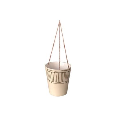 Blue Sky Ceramic Hanging Colby Stripe 5'' Flower Pot, Multi Color