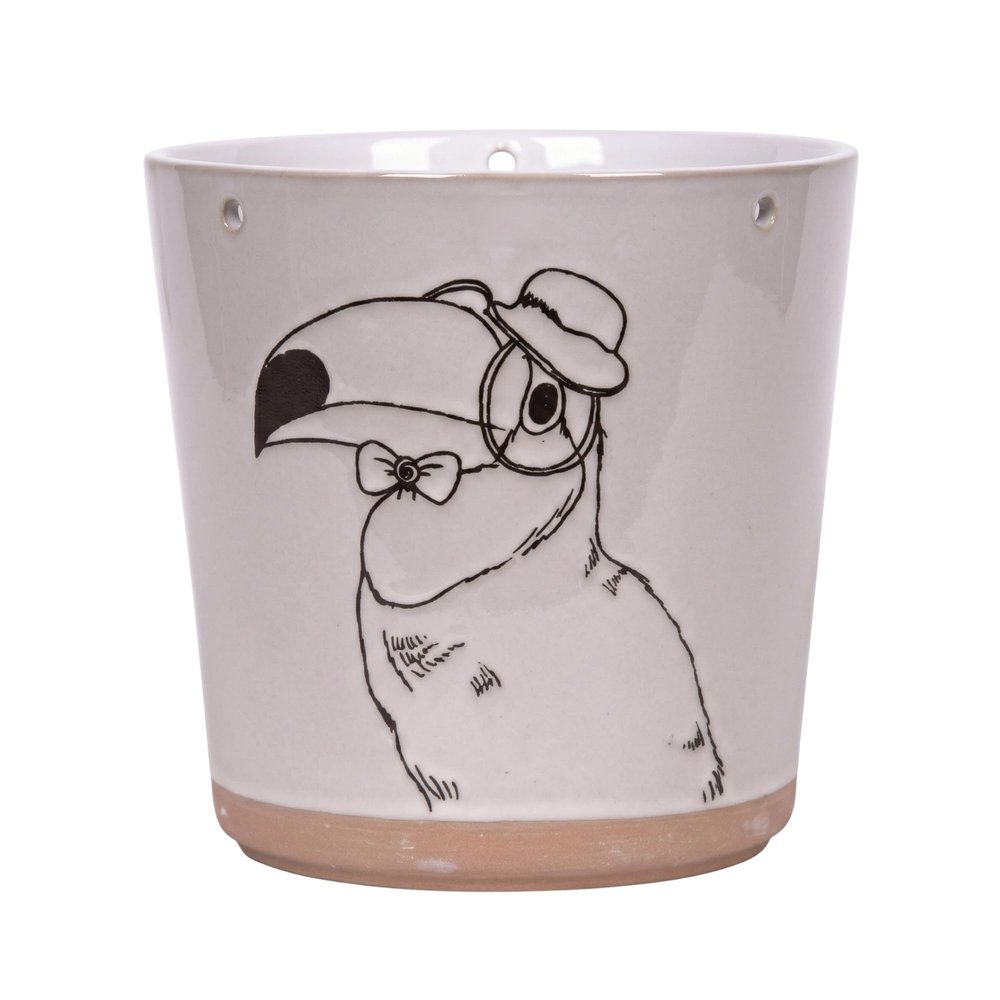Blue Sky Ceramic Hanging Toucan 6.5'' Flower Pot