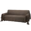 Rose Home Fashion Geometrical Throw Sofa Cover Blanket, Washable Couch Covers for 3 Cushion Couch Sofa Pet Friendly, Furniture Protector for Dogs (X-Large, Chocolate) view 1
