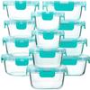 24-Piece Glass Food Storage Containers with Locking Lids,Glass Meal Prep Containers Set - Airtight Lunch Containers, Microwave, Oven, Freezer and Dishwasher,Green view 1