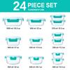 24-Piece Glass Food Storage Containers with Locking Lids,Glass Meal Prep Containers Set - Airtight Lunch Containers, Microwave, Oven, Freezer and Dishwasher,Green view 2