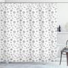 Ambesonne Sea Shells Shower Curtain, Hand Drawn Monochrome Nautical Elements Helm Anchor Starfish Design, Cloth Fabric Bathroom Decor Set with Hooks, 69" W x 84" L, White and Charcoal Grey view 1
