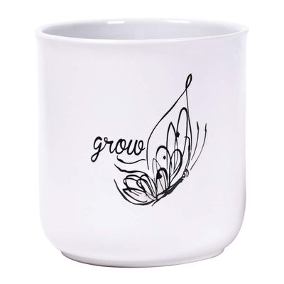 Blue Sky Ceramic Landry Butterfly 6.5" Flower Pot, Multi Color