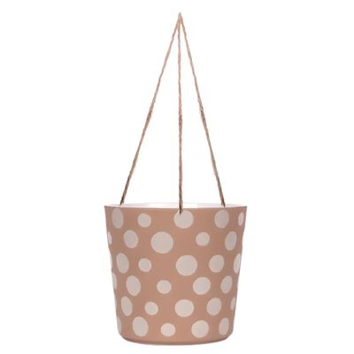 Blue Sky Ceramic Hanging Polka Dot Sand 6.5'' Flower Pot, Multi Color