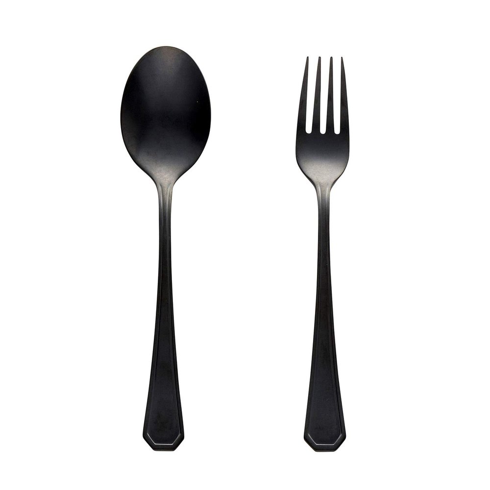 Sola Oslo Table Spoon & Fork Set of 2, PVD Black