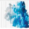Ambesonne Abstract Shower Curtain, Abstract Illustration Clouds Skyline Smoke Mixed Liquid Flow Movement Art Print, Cloth Fabric Bathroom Decor Set with Hooks, 69" W x 84" L, Blue Ecru view 2