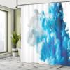 Ambesonne Abstract Shower Curtain, Abstract Illustration Clouds Skyline Smoke Mixed Liquid Flow Movement Art Print, Cloth Fabric Bathroom Decor Set with Hooks, 69" W x 84" L, Blue Ecru view 4