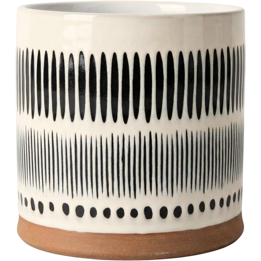 Blue Sky Ceramic Ink Toby 6.5" Flower Pot