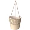 Blue Sky Clayworks Hanging Colby Stripe 6.5'' Flower Pot, Hand-Drawn Lines with Studio Calm view 1