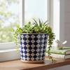 Blue Sky Ceramic Check 6.5'' Flower Pot view 2