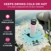 FineDine Water Bottle - Stainless Steel Insulated Water Bottle with Straw Lid, Flip Lid & Wide-Mouth Cap - Keeps Hot and Cold - 25 Oz / 739ml - Dreamy Pink-Green view 3