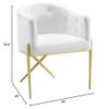 Modway Savour Tufted Performance Velvet Accent Armchair, Dining Chair, White view 3