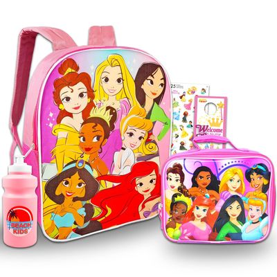 Disney Princess 15" Backpack & Lunch Box Set | Disney Princess School Supplies