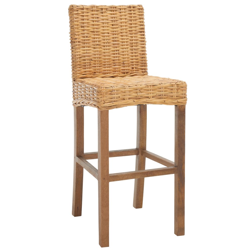 Safavieh Home Tobie Natural Rattan 30-inch Bar Stool